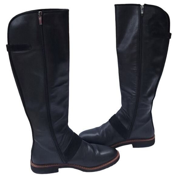 Franco Sarto CUTLER Knee High Riding Boot Tall Equestrian Black Leather Size 8 - Picture 9 of 12